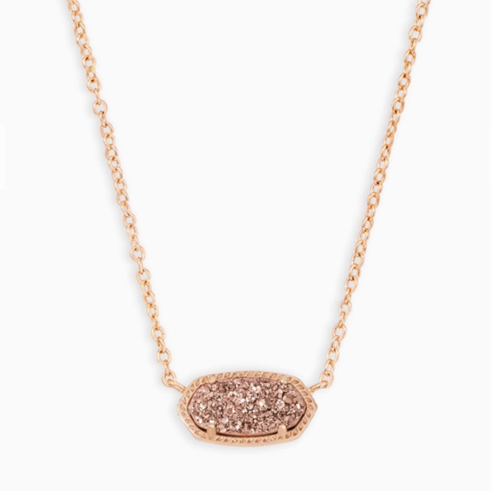 Kendra Scott Rose Gold Drusy Elisa Necklace
